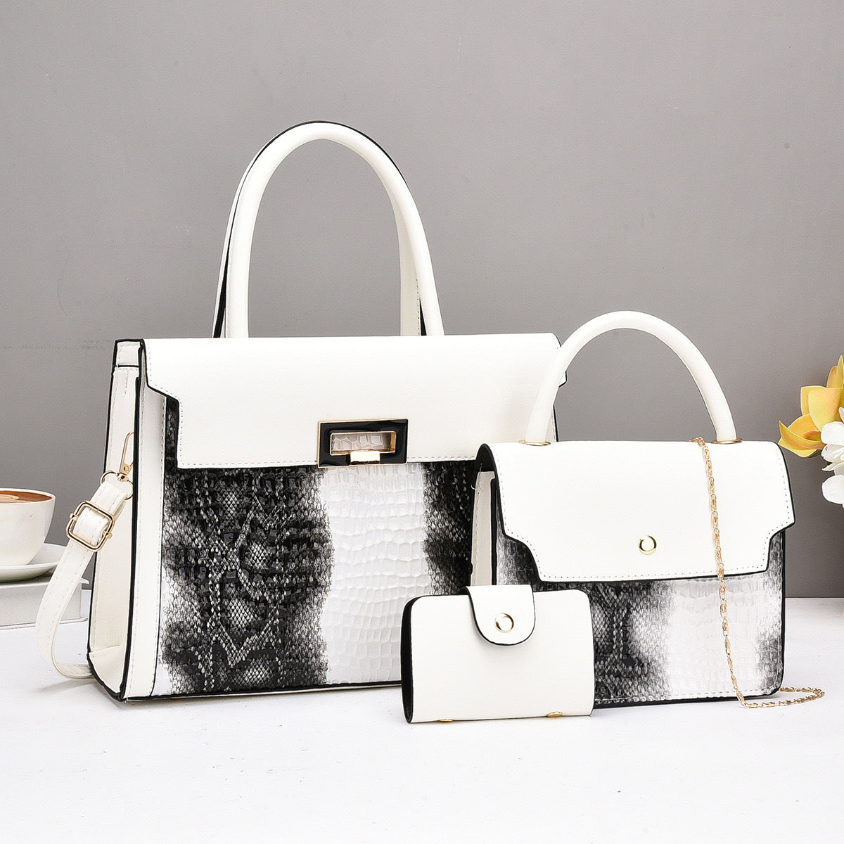 Snakeskin Pattern Simple Advanced Large Capacity Crossbody Bags