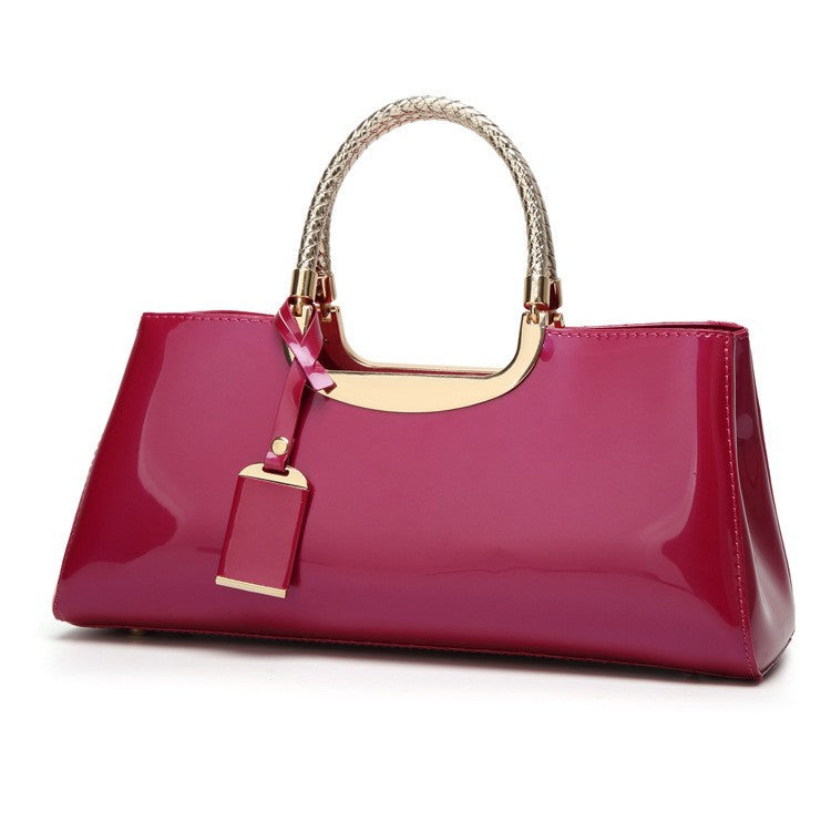 Women's Summer Fashion Bright Leather Solid Color Handbags