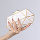 Women's Acrylic Metal Rhombus Elegant Chain Hand Evening Bags