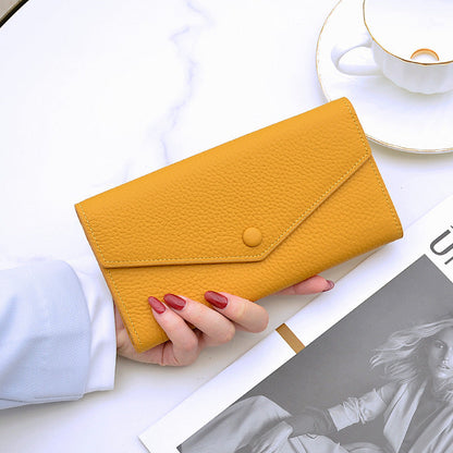 Women's Leather Long Simple First Layer Cowhide Multiple Ladies Wallets