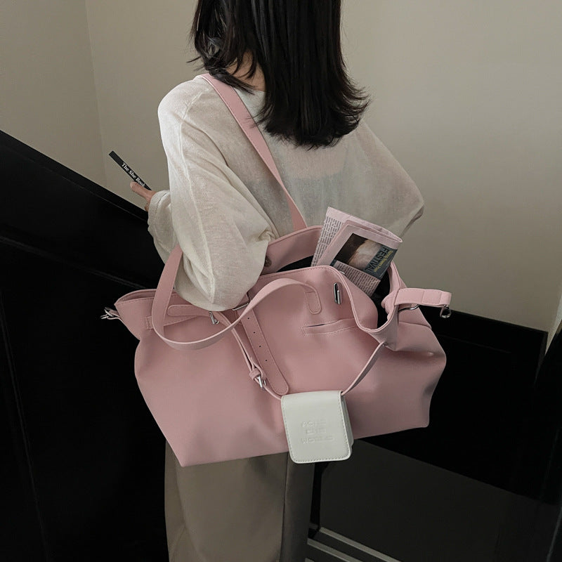 Women's Korean Style Suede Fashionable Retro Large Crossbody Bags