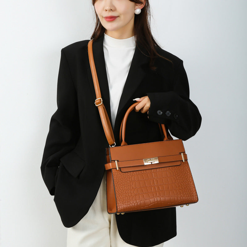Trendy Fashion Crocodile Pattern Kelly Western Bags