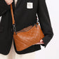 Women's First Layer Cowhide Diamond Embroidery Thread Crossbody Bags
