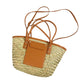 Women's Straw Open Large Woven Oblique Basket Shoulder Bags