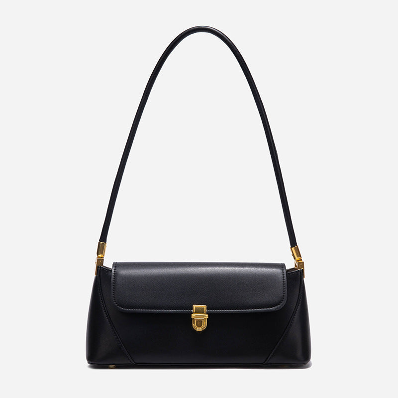 Women's Baguette Design High-grade Simple Black Underarm Handbags