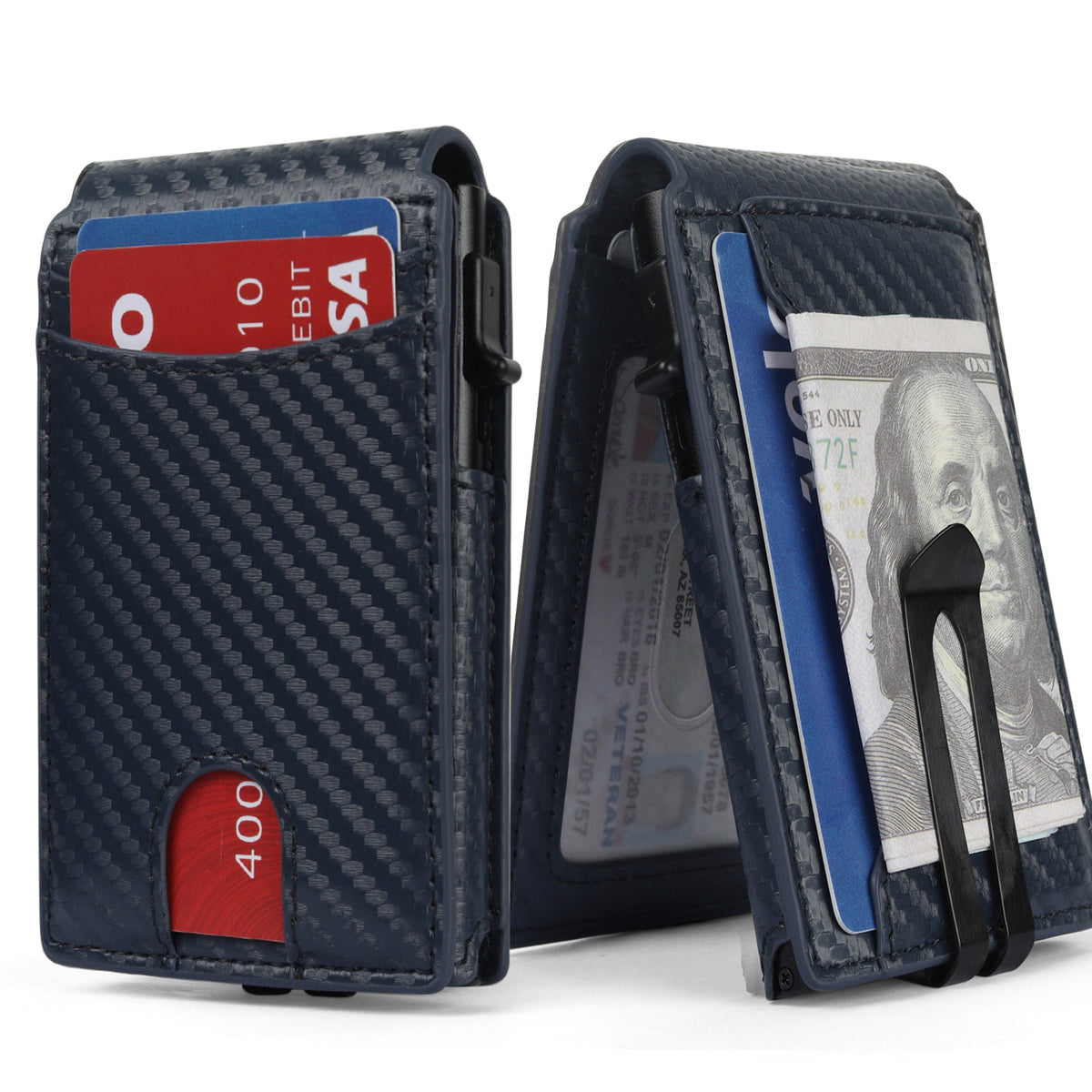 Men's Flip Automatic Pinball Genuine Leather Credit Card Holder