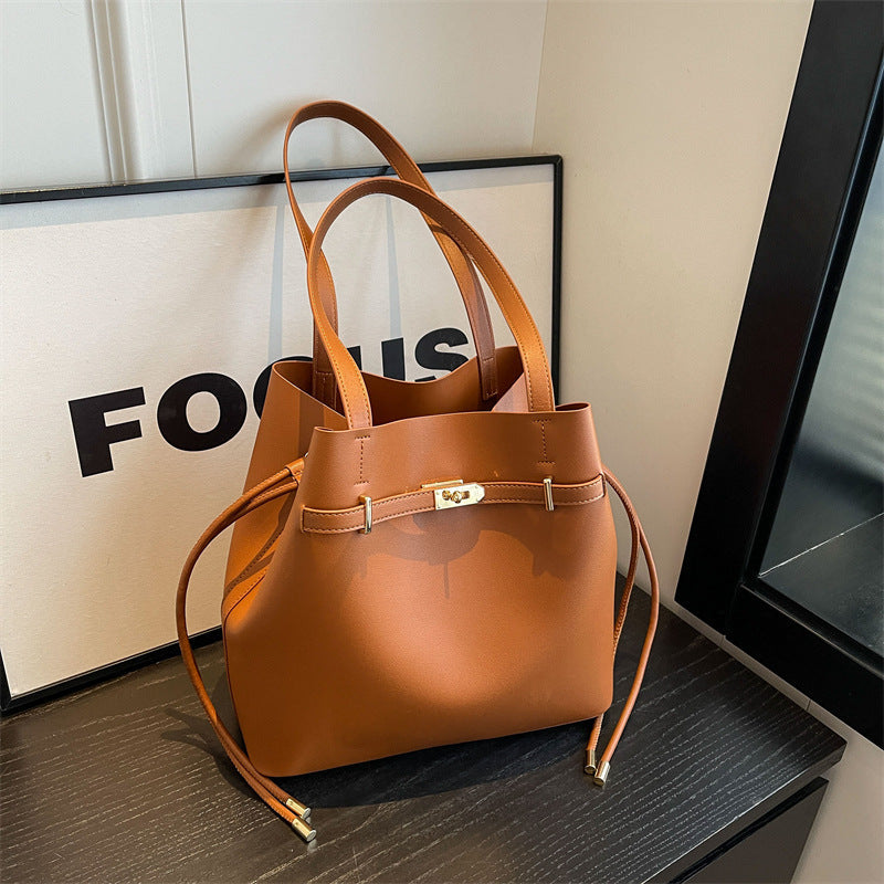 Simple Solid Color Versatile Fashion Large Bags