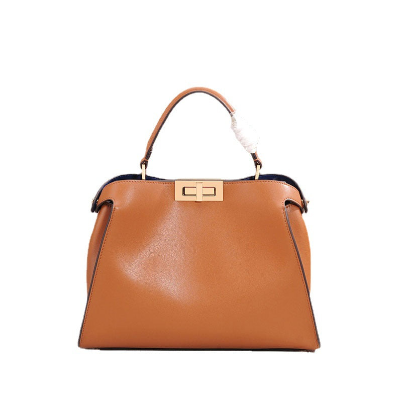 Women's Adult Lady Like Woman Genuine Leather Rotating Large Crossbody Bags