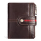 Men's Short Leather Zipper Vintage Cowhide Swiping Men's Wallets