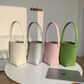 Leather Cylinder Large Capacity Minority Simple Bucket Bags