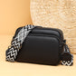 Women's & Men's Black Trendy Autumn Cowhide Solid Color Crossbody Bags
