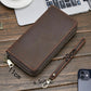 Men's Leather Crazy Horse Long Retro Cowhide Men's Handbags