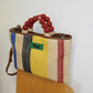 Sugar Gourd Contrast Color Striped Woven Shoulder Bags