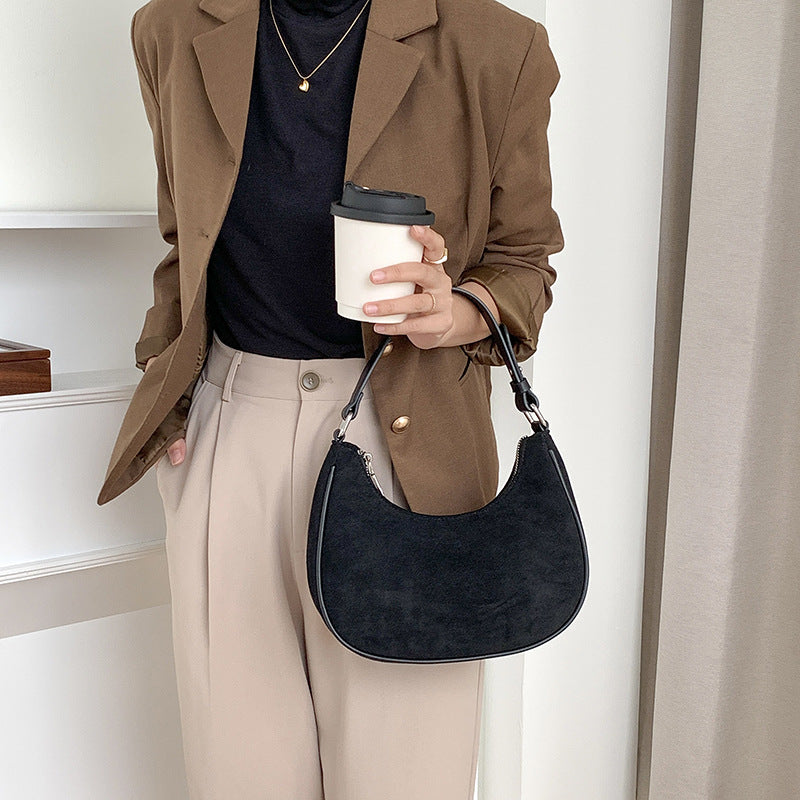Women's Faux Suede Portable Selenodont Minority Vintage Handbags