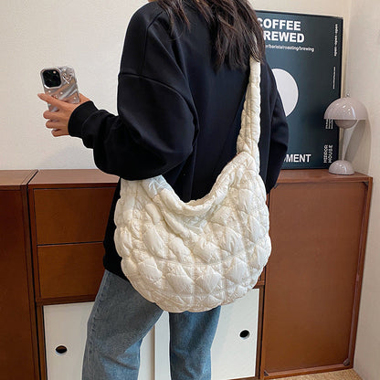 Pleated Large Capacity Cloud Niche High-grade Down Crossbody Bags