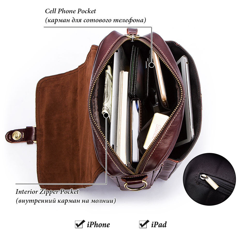 Men's Paul Vintage Business Leather Genuine Men's Shoulder Bags