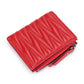 Women's Sheepskin Pleated Vertical Fashion Embroidery Short Ladies Wallets