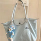 Women's Nylon Dumpling Embroidered Large Capacity Totes Shoulder Bags