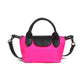 Women's Portable Dumpling Oxford Cloth Contrast Color Genuine Leather Bags