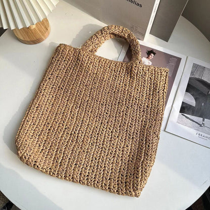 French Handmade Knitted Hand Portable Beach Handbags