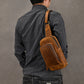 Men's Crazy Horse Leather Leisure Cowhide Commuting Men's Chest Bags