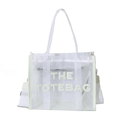 Women's Today Popular Jelly Color Mesh Transparent Bags