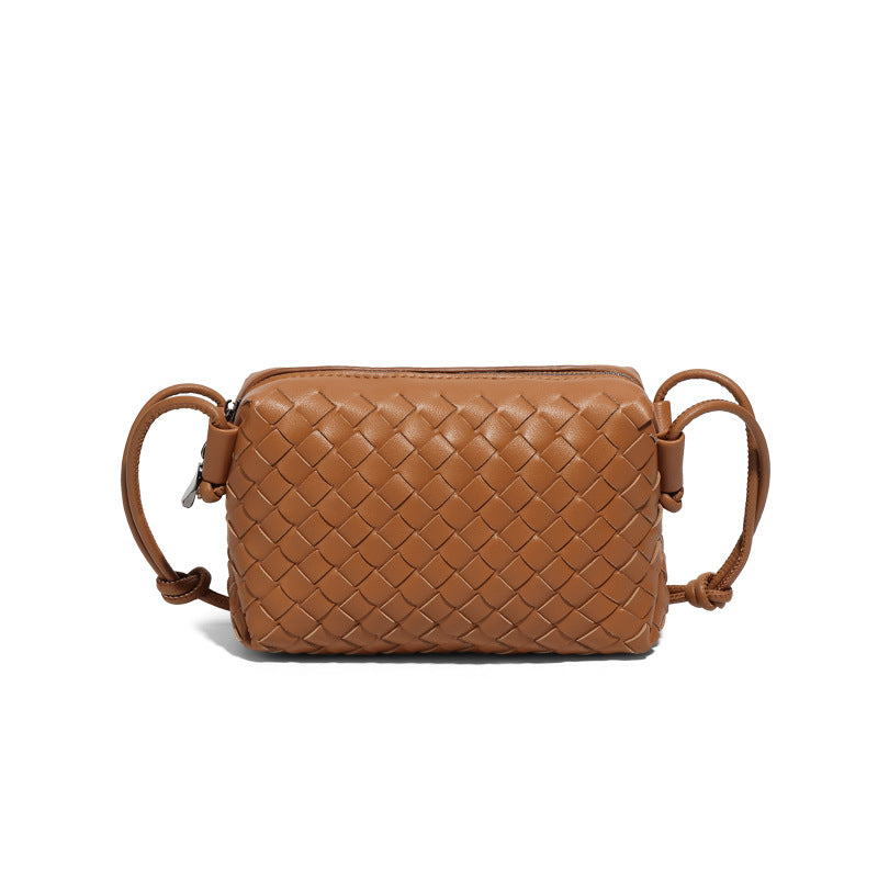 Women's Hand-woven Simple Trendy Black White Chessboard Bags