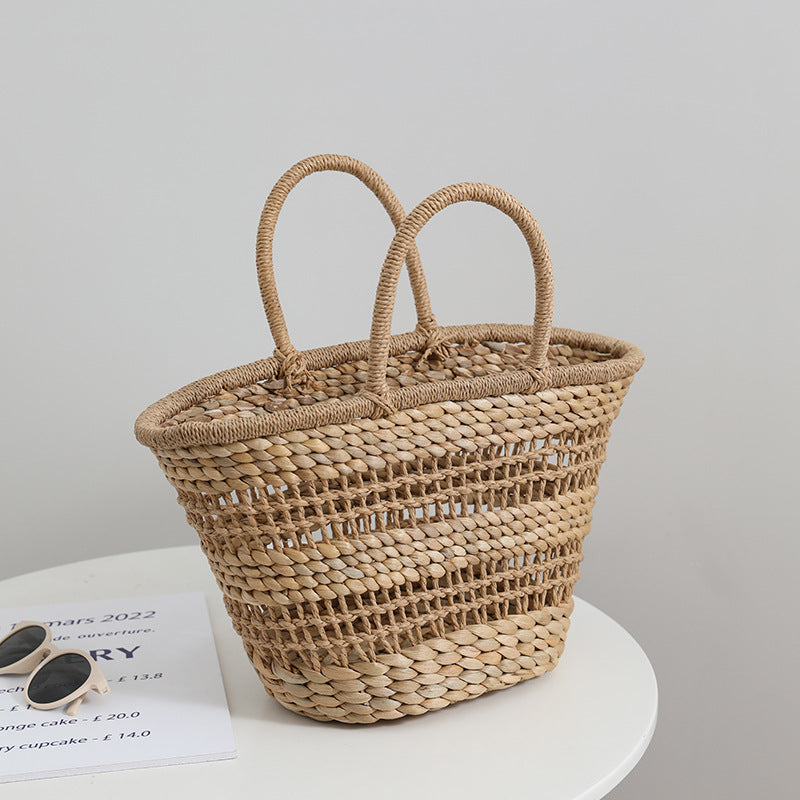 French Retro Straw Niche Hollow Woven Shoulder Bags