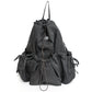 Women's Fashion Drawstring Korean Wrinkled Nylon Lightweight Backpacks