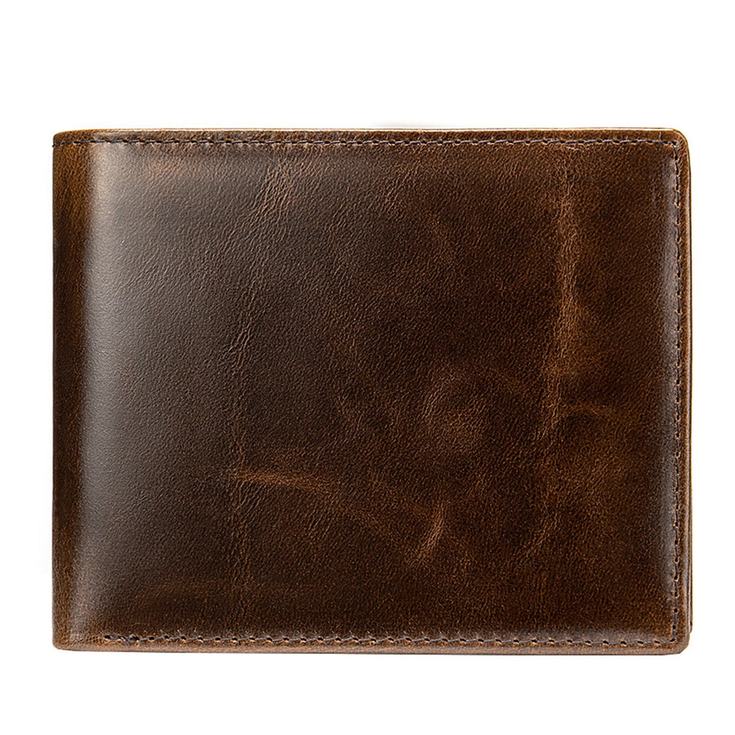 Men's Vintage Leather Swiping Gold Clip Short Purses