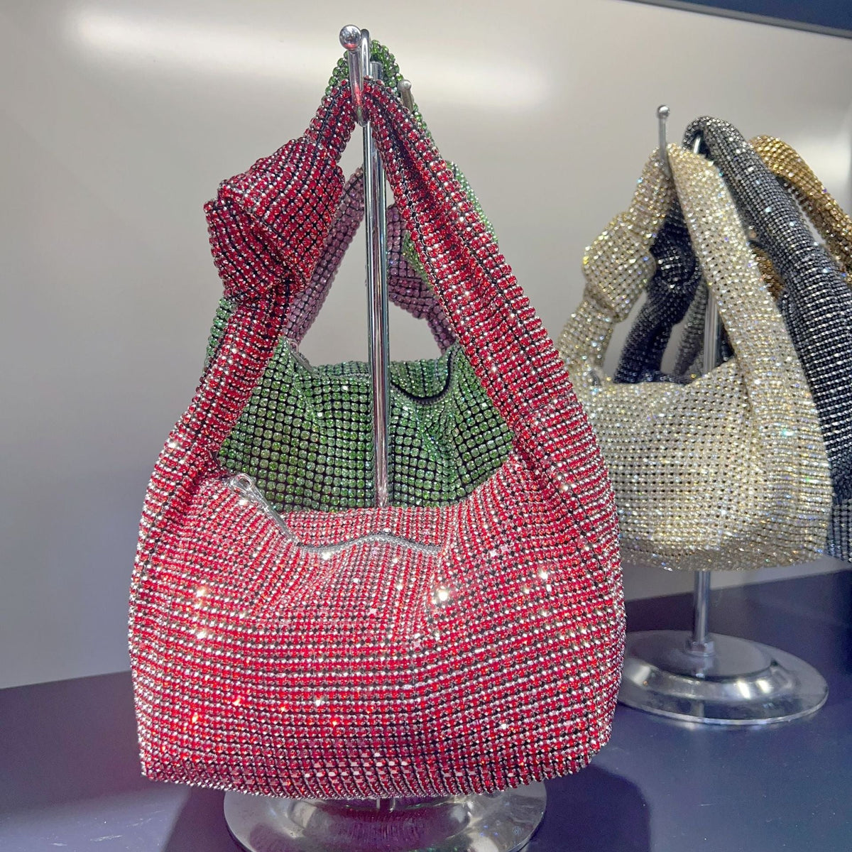 Women's Full Diamond Hot Rhinestone King Dinner Shoulder Bags