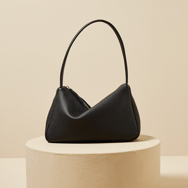 Women's Layer Cowhide French Underarm Portable Shoulder Bags