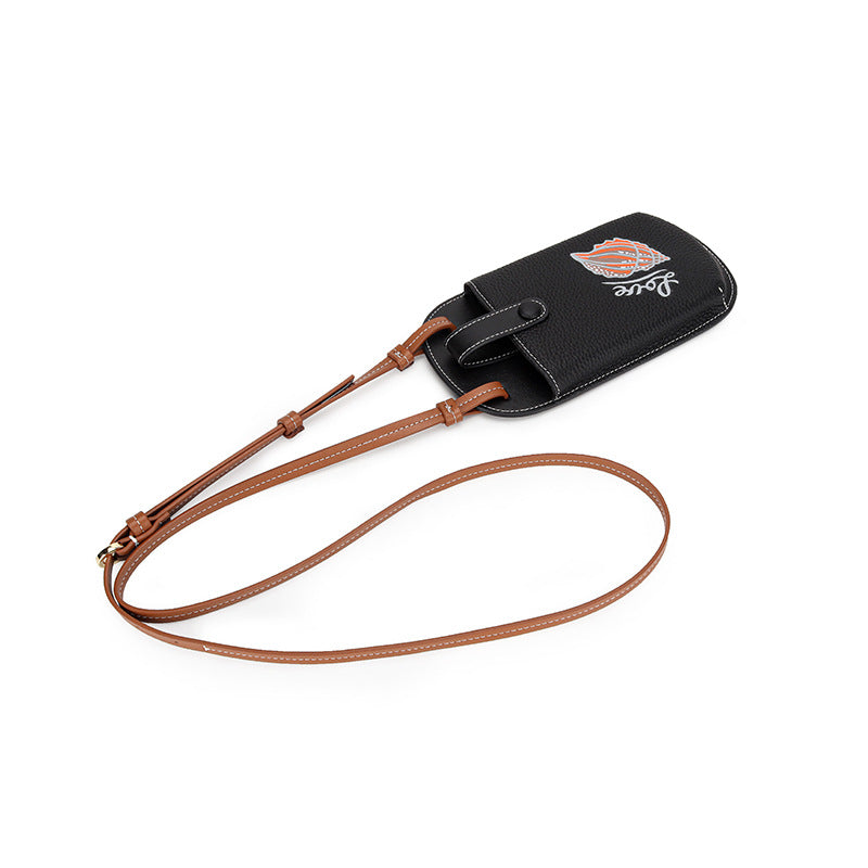 Women's First Layer Cowhide Mini Vertical Mobile Phone Bags