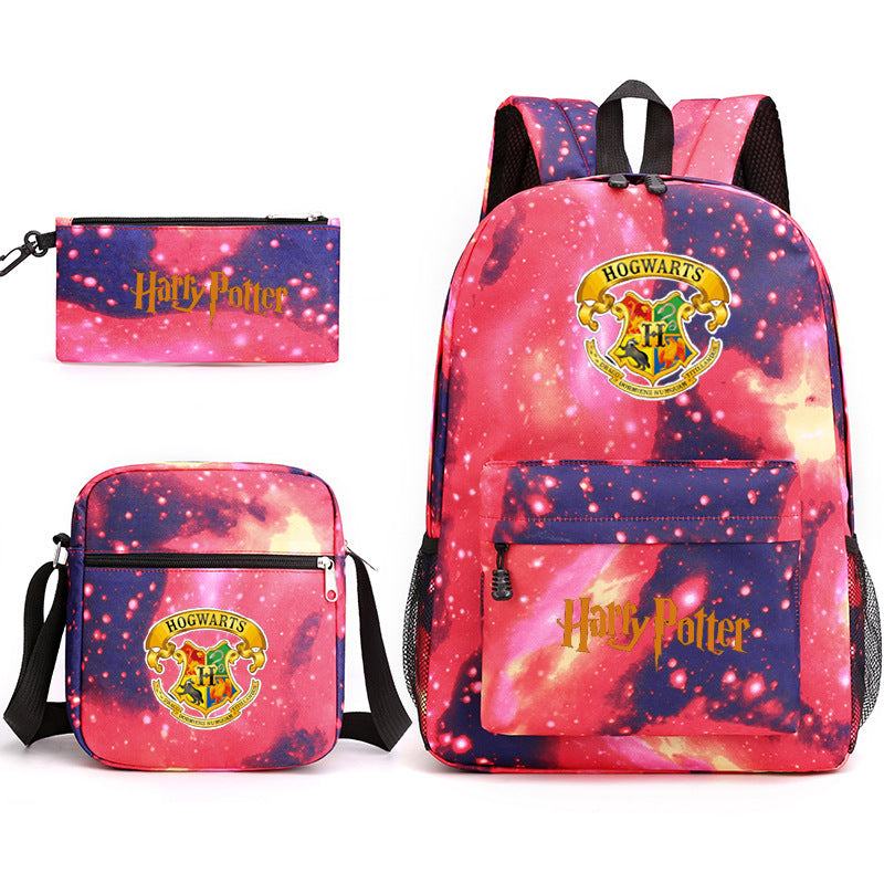 Graceful Harry Potter Pattern Pencil Three-piece Backpacks