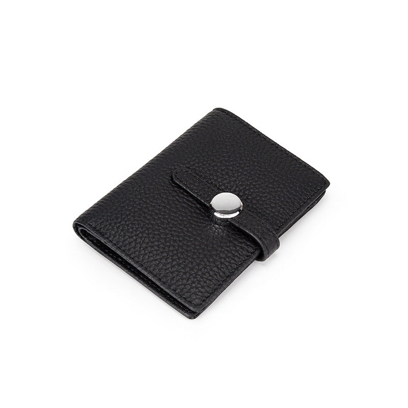 Women's First Layer Cowhide Short Trendy Genuine Ladies Wallets