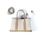 Women's Layer Cowhide Large Capacity Canvas Contrast Color Handbags