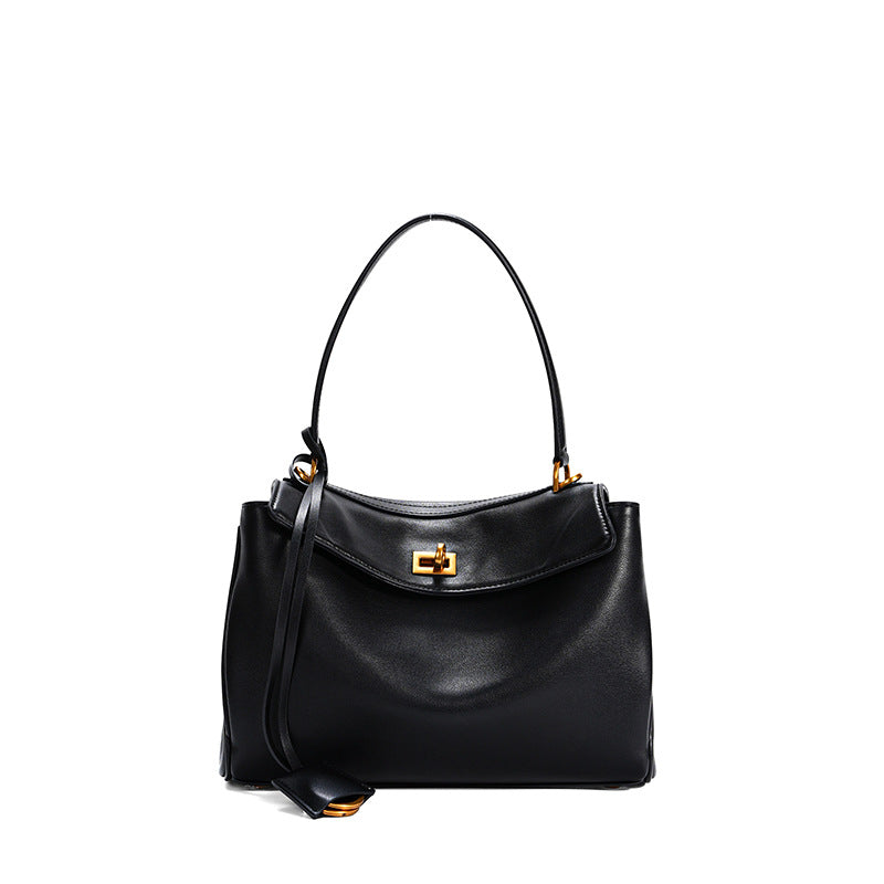 Women's Commute Style Cowhide Large Capacity High Armpit Bags
