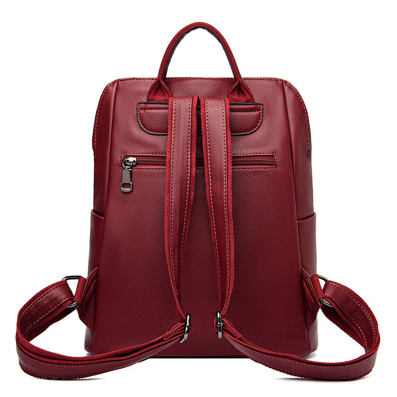 Women's Large Capacity Trendy Patchwork Style Soft Backpacks