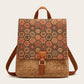 Women's Fashion Vintage Printed Bark Flap Large Backpacks