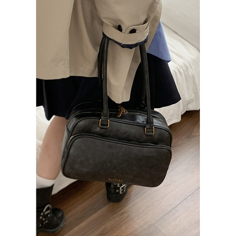 Women's Autumn Retro Portable Bowling Simple Niche Underarm Armpit Bags