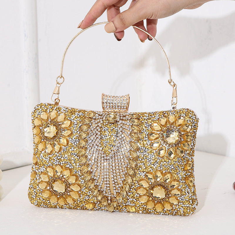 Versatile Women's Diamond Banquet Dress Portable Evening Bags