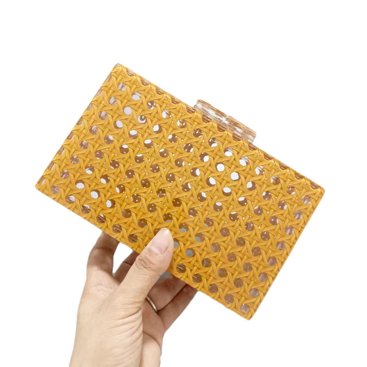Women's Dinner Vintage Rattan Fashion Acrylic Chain Evening Bags