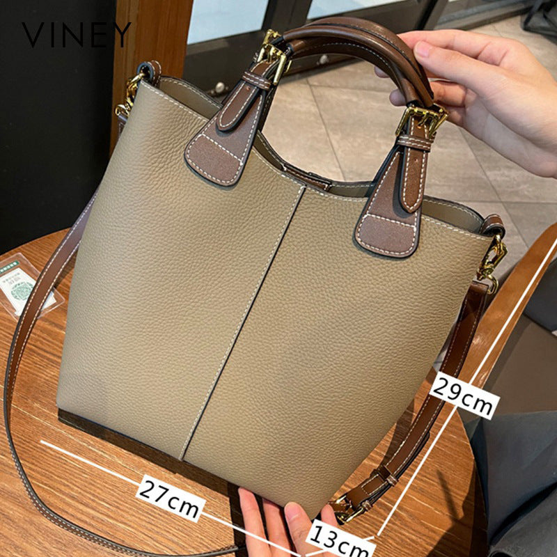 Women's Cowhide Large Capacity Combination Hand Carrying Cross Shoulder Bags