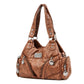 Women's Retro Soft Leather Motorcycle Trendy Quality Shoulder Bags