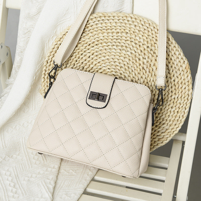 Women's Genuine Leather Large Capacity Fashion Diamond Crossbody Bags