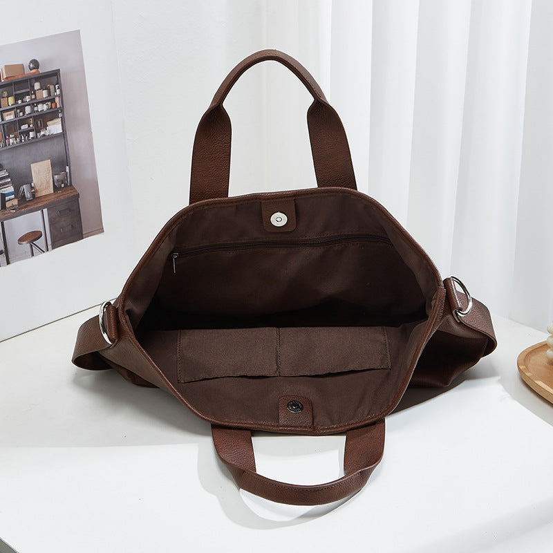 Women's Capacity Portable Korean Style Solid Color Tote Bags