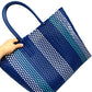Women's White Plastic Woven Vegetable Basket Pet Shoulder Bags