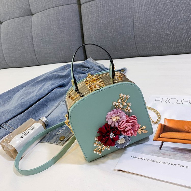 Women's Korean Style Pearl Flower Dinner Clutch Shoulder Bags