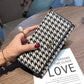 Women's Long Genuine Leather Canvas Large Capacity Ladies Wallets