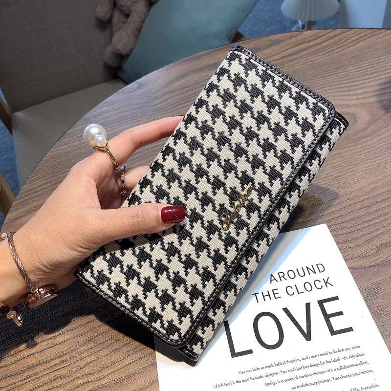 Women's Long Genuine Leather Canvas Large Capacity Ladies Wallets